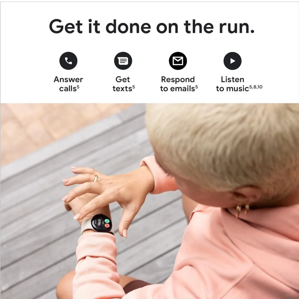Google Pixel Watch -Silver Stainless Steel case with Charcoal Active band - WiFi